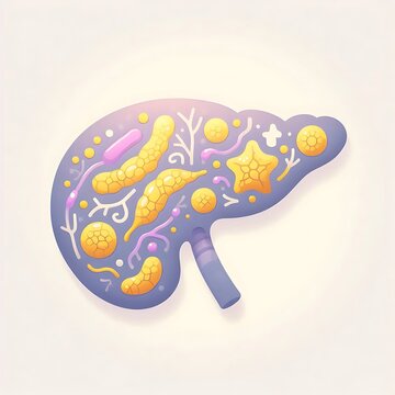 Diabetes, Pancreas (Insulin Production), flat illustration of human organs and systems, diseases, graphics for medical, hospitals, treatment posters, banners, flyers