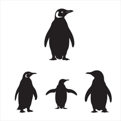 Naklejka premium set of Penguin silhouettes 