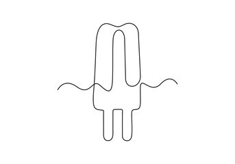 Ice cream bar continuous one line drawing vector illustration
