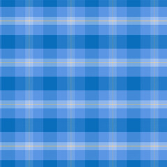 Plaid with twill weave repeat pattern in blue.Gingham seamless pattern with stripes.Checkered tartan Geometric graphic vector illustration background.