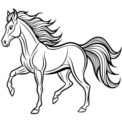 Galloping Horse Dynamic Flowing Lines Vector Art