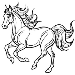 Galloping Horse Dynamic Flowing Lines Vector Art