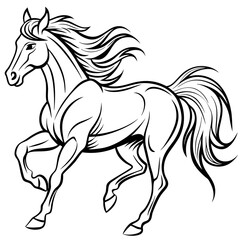 Galloping Horse Dynamic Flowing Lines Vector Art