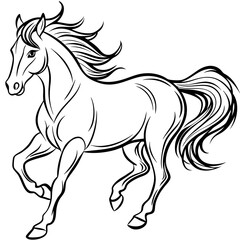 Galloping Horse Dynamic Flowing Lines Vector Art