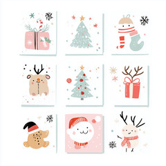 3x3 blocks cute christmas elements