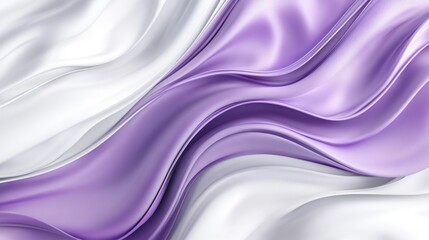 Obraz premium Abstract background of white and purple flowing fabric with soft waves and folds.