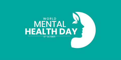 World Mental Health Day logo vector illustration creative banner poster web design for social media ads, Mental Freedom concept, Mental health, brain disorder idea. Alzheimer's and Psychology