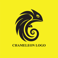 Fototapeta premium Chameleon logo simple minimalist