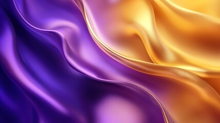 Obraz premium Abstract background with a smooth, flowing purple and golden gradient.