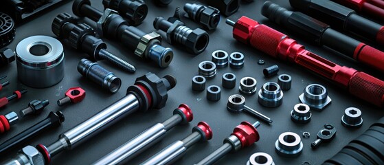 Hand tools laid out on a workbench in a workshop, ready for use.