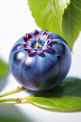 Blueberry on white studio  
