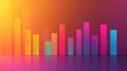 Obraz premium Abstract 3D Colorful Bars Graphic Design.