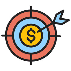 Goals icon with line color style