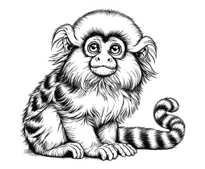 Emperor Tamarin Animal Coloring Page