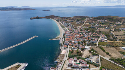 Aerial view of Avsa island, Turkey. Avsa Island view from sea in Turkey.