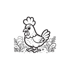 Fototapeta premium Farm-Themed Baby Chicken Illustrations - Vector Art for Nursery Decor.