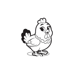 Sweet Poultry Character Cute Chicken Illustrations for Baby Nursery.