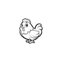 Cute Poultry Farm Animal Baby Chicken Vector Art on White Background.