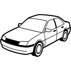Car Line Art Vector Illustration