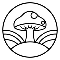 Mushroom Line Art Vector Illustration