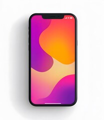 Black Smartphone With Colorful Abstract Background