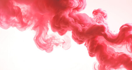 Abstract Pink Ink Smoke in Water on Transparent background