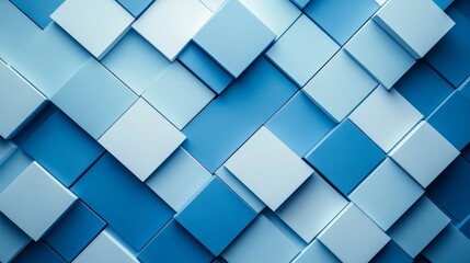 A blue and white gradient background with squares arranged