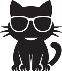  A Stylish Black Kitty Rocking Sunglasses and Confidence.







