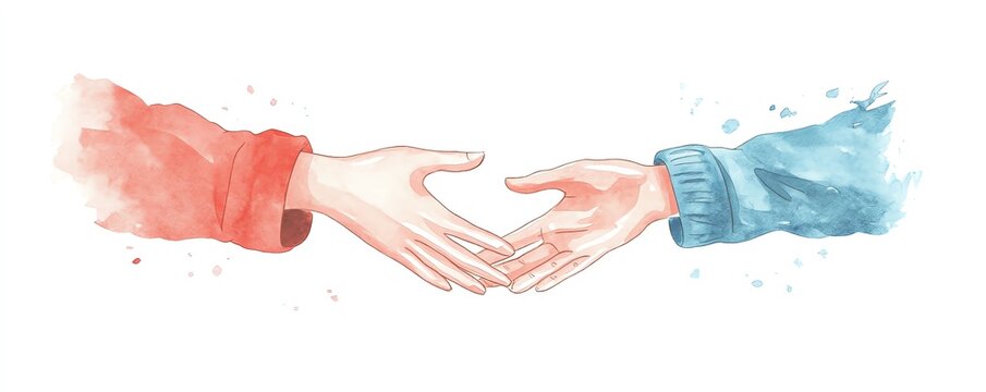 Two hands reaching out in a gesture of connection.