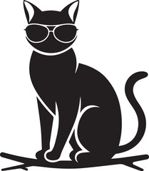  A Stylish Black Kitty Rocking Sunglasses and Confidence.






