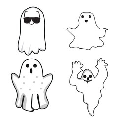 boo vector white custom  design horror