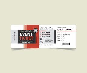 Obraz premium Event Ticket Template Vector Design