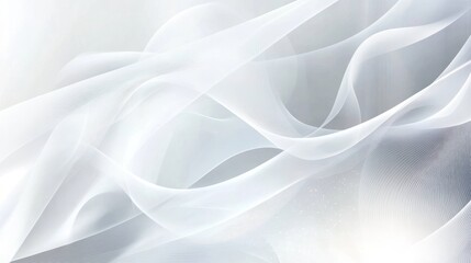 Fototapeta premium Abstract white and grey background with wavy lines and a subtle sparkle.