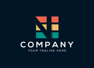 Letter N Stack Logo Design