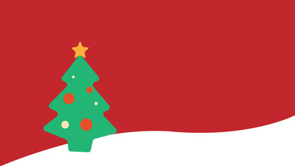 Christmas and New Year Greeting template with Christmas tree and snow