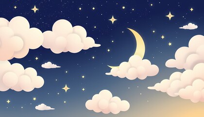 sky with clouds and stars