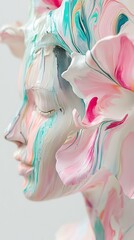 Abstract Portrait of a Woman with Flower Petals