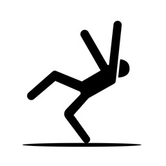 Slippery Black Icon,Vector Illustration, Isolate On White Background Label. EPS10