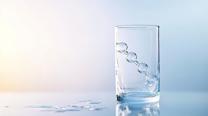 Glass with Water Bubbles and Reflections