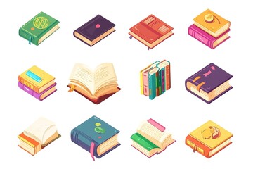 Illustration of books stack. School item. Education image for design.