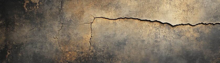 Fototapeta premium Textured surface showcasing a blend of cracks and faded colors, ideal for backgrounds, design projects, or artistic expressions.