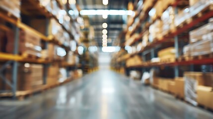 Obraz premium Blurred image of warehouse for background usage