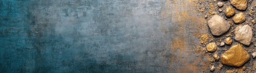 Obraz premium A serene composition featuring a textured background and scattered stones, ideal for natural and calming designs.