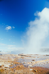 アイスランドのゲイシールの美しい間欠泉