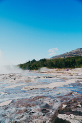 アイスランドのゲイシールの美しい間欠泉