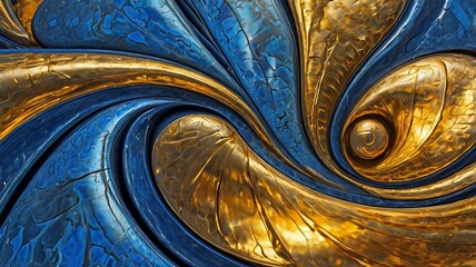 An abstract blend of blue and gold swirls, representing transformation and new opportunities