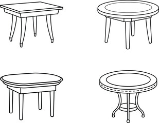 Table line art design vector template