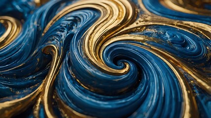 An abstract blend of blue and gold swirls, representing transformation and new opportunities