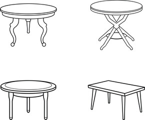 Table line art design vector template