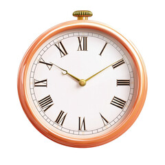 Classic clock with Roman numerals on white background